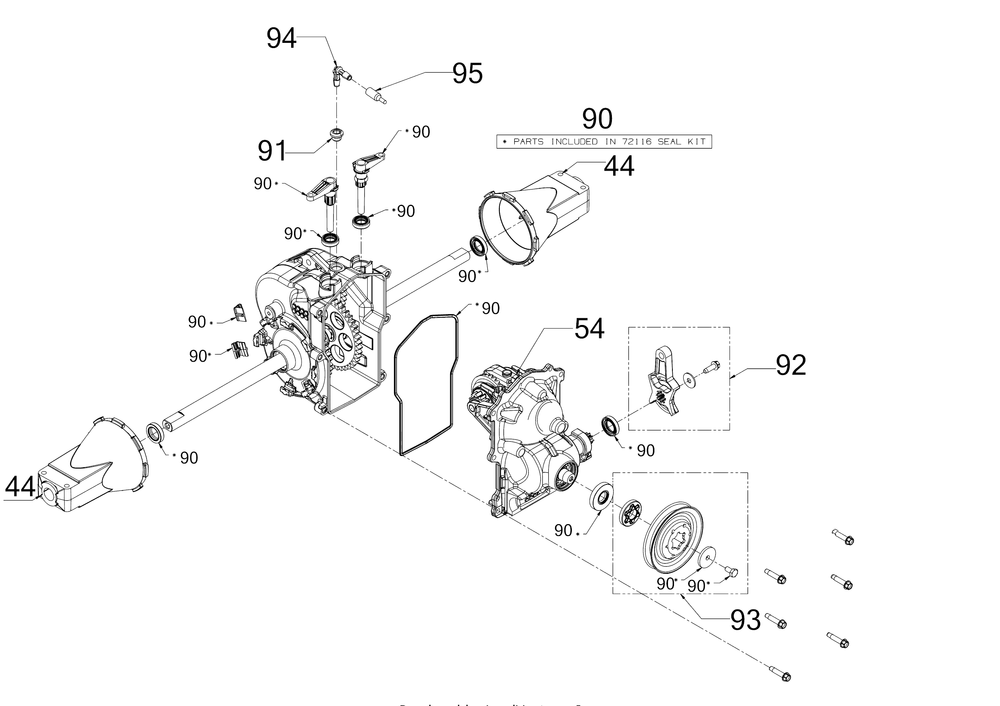 Transmission Diagram and Parts List for 3X34-INCHPROH (31AH8E2V710)(2017) Cub Cadet Snow Blower